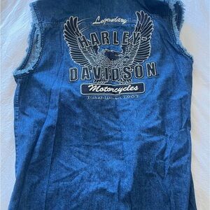 Harley-Davidson Blue Denim Vest SIZE M